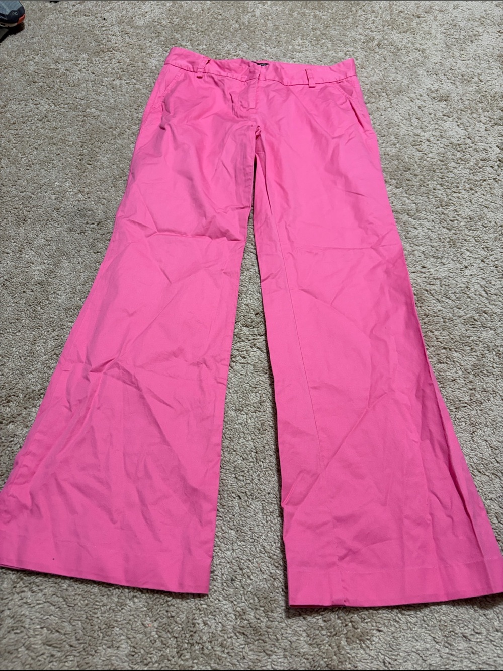 J Crew Pink Wide Leg Trousers Low Fit Size 4
